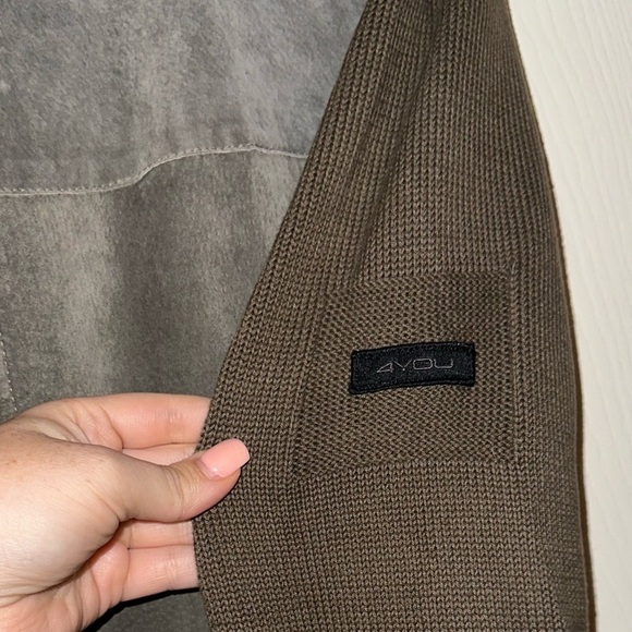 4YOU men’s knit and pig leather jacket M fall winter contemporary - Picture 5 of 9